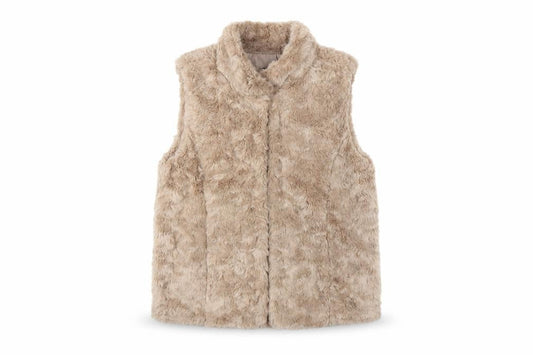 GapKids Girls Beige Faux Fur Waistcoat UK 10-11 Years Lined Winter Vest