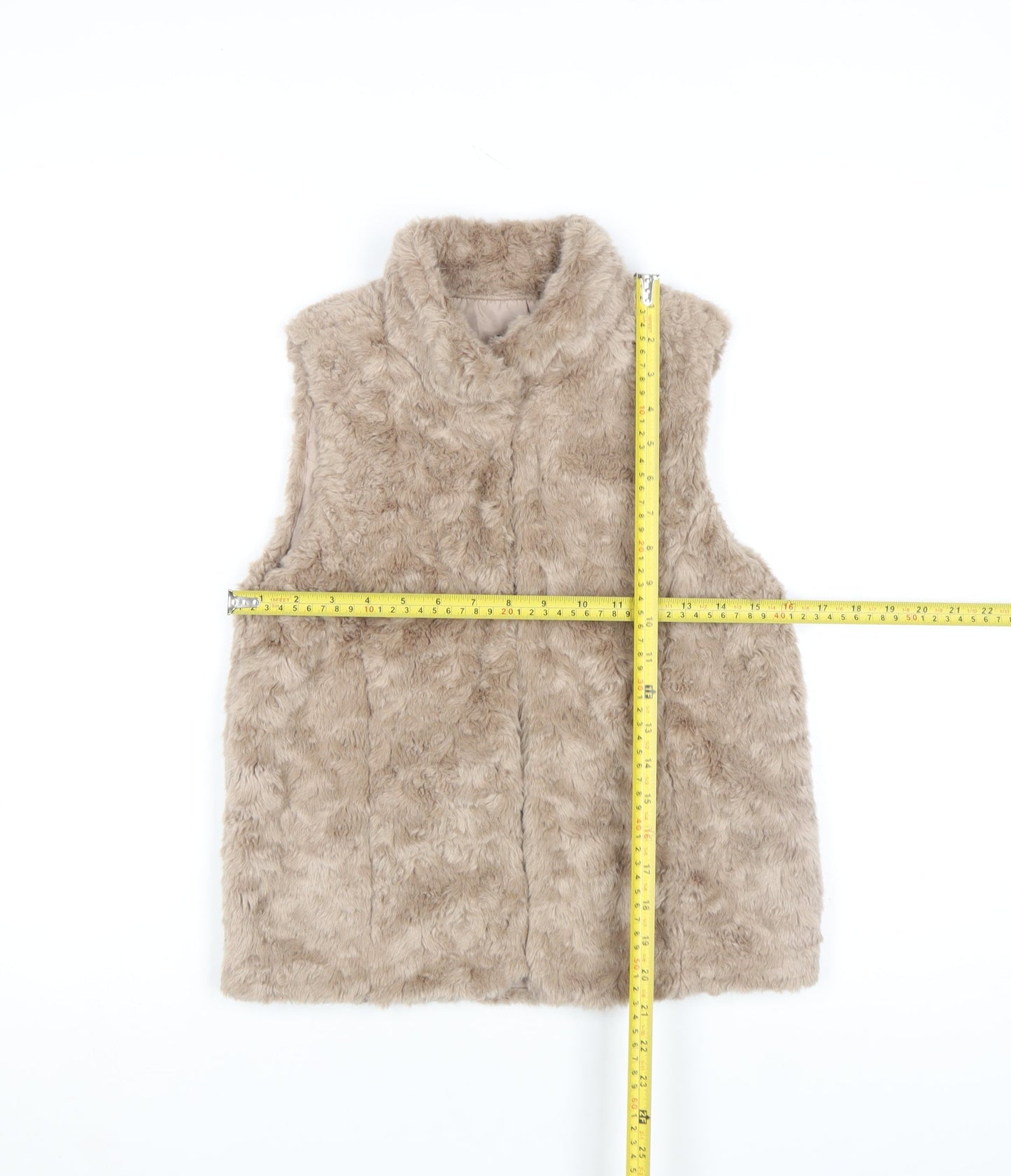 GapKids Girls Beige Faux Fur Waistcoat UK 10-11 Years Lined Winter Vest