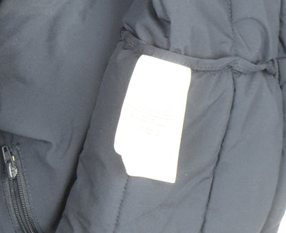 DKNY Womens Blue Long Puffer Coat L Hooded Quilted Winter Jacket