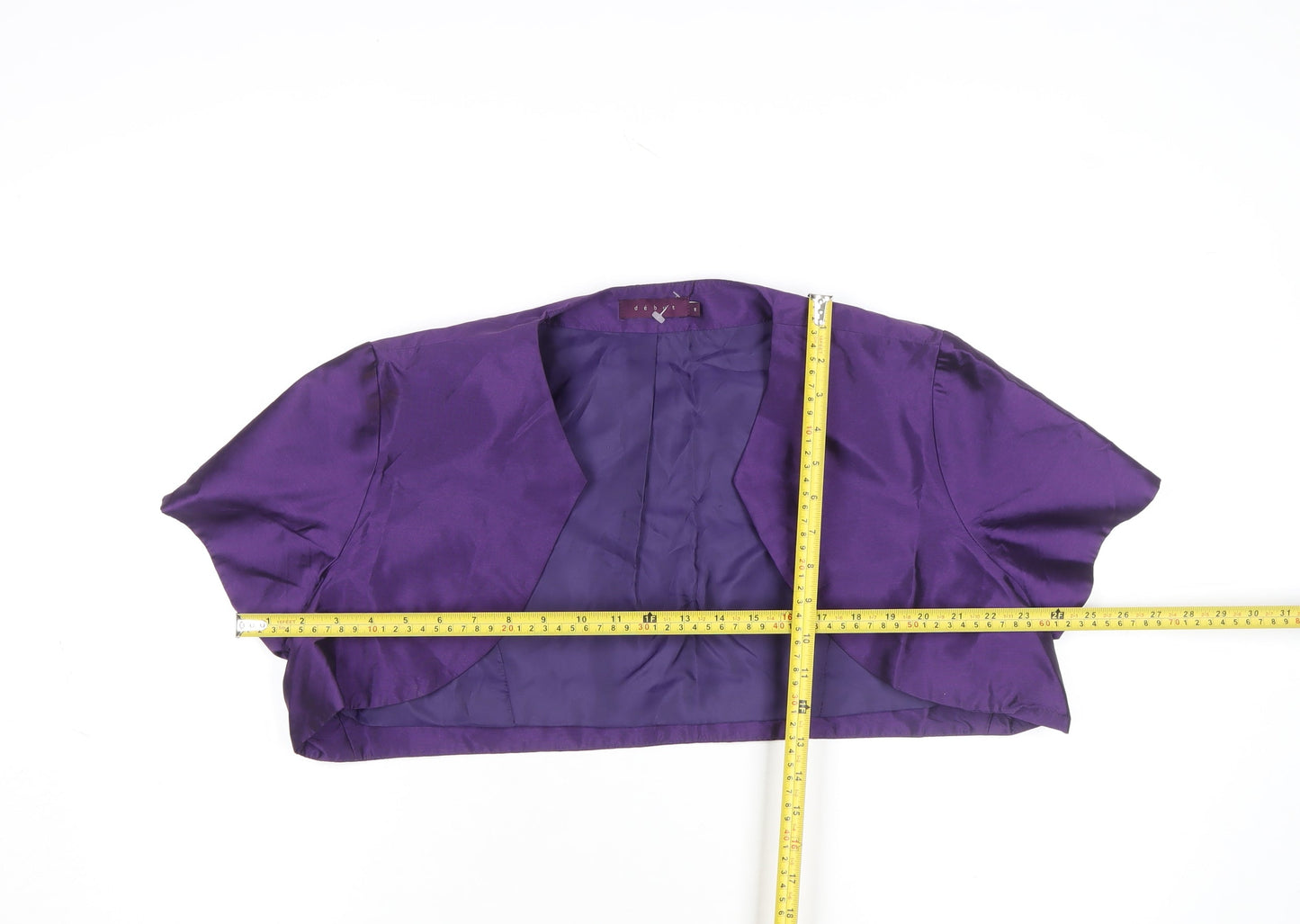 Début Women Purple Satin Cropped Bolero Jacket Size 18