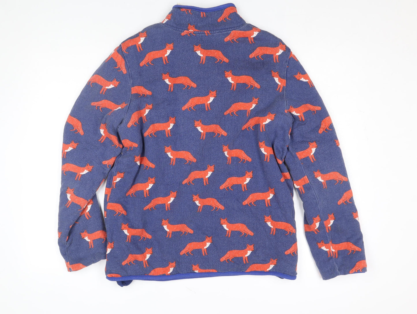 Mini Boden Girls Blue Fox Print Fleece Lined 1/4 Zip Jumper 13-14 Years