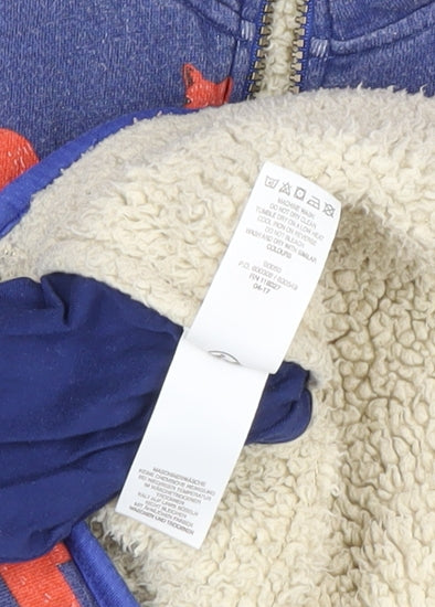 Mini Boden Girls Blue Fox Print Fleece Lined 1/4 Zip Jumper 13-14 Years