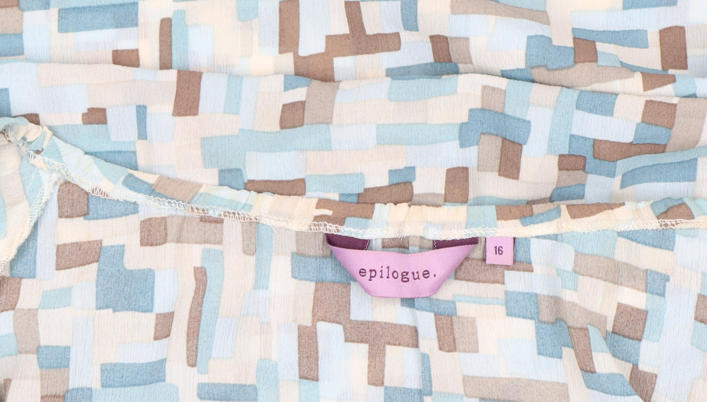 Epilogue Women’s Multicoloured Geometric Chiffon Blouse Size 16