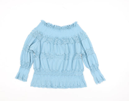 Womens UK Size S Rowen Avenue Blue Tunic Blouse