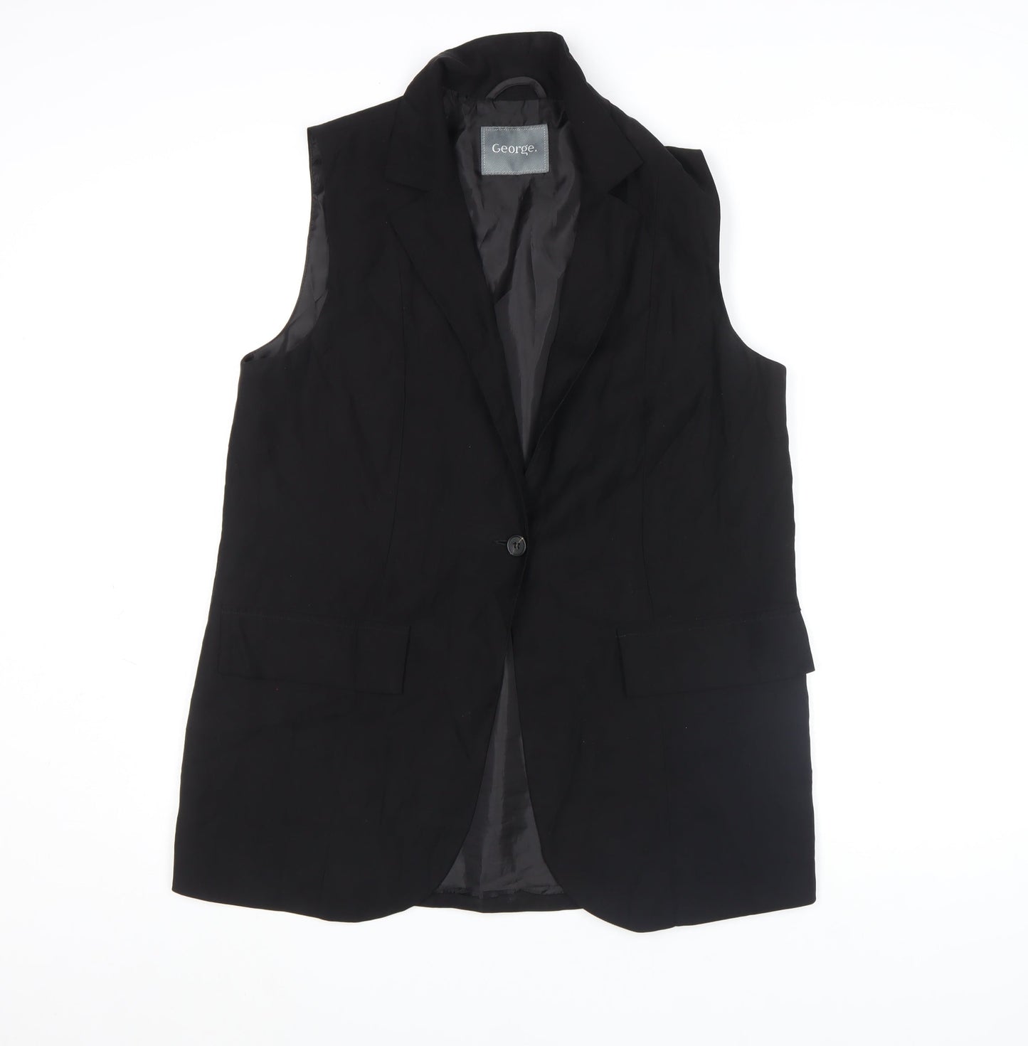 Womens UK Size 12 George Black Tunic Blouse