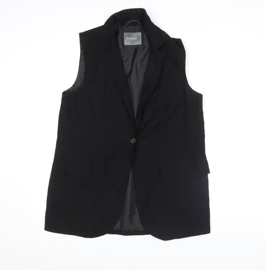 George Women's Black Size 12 Sleeveless Tunic Blouse