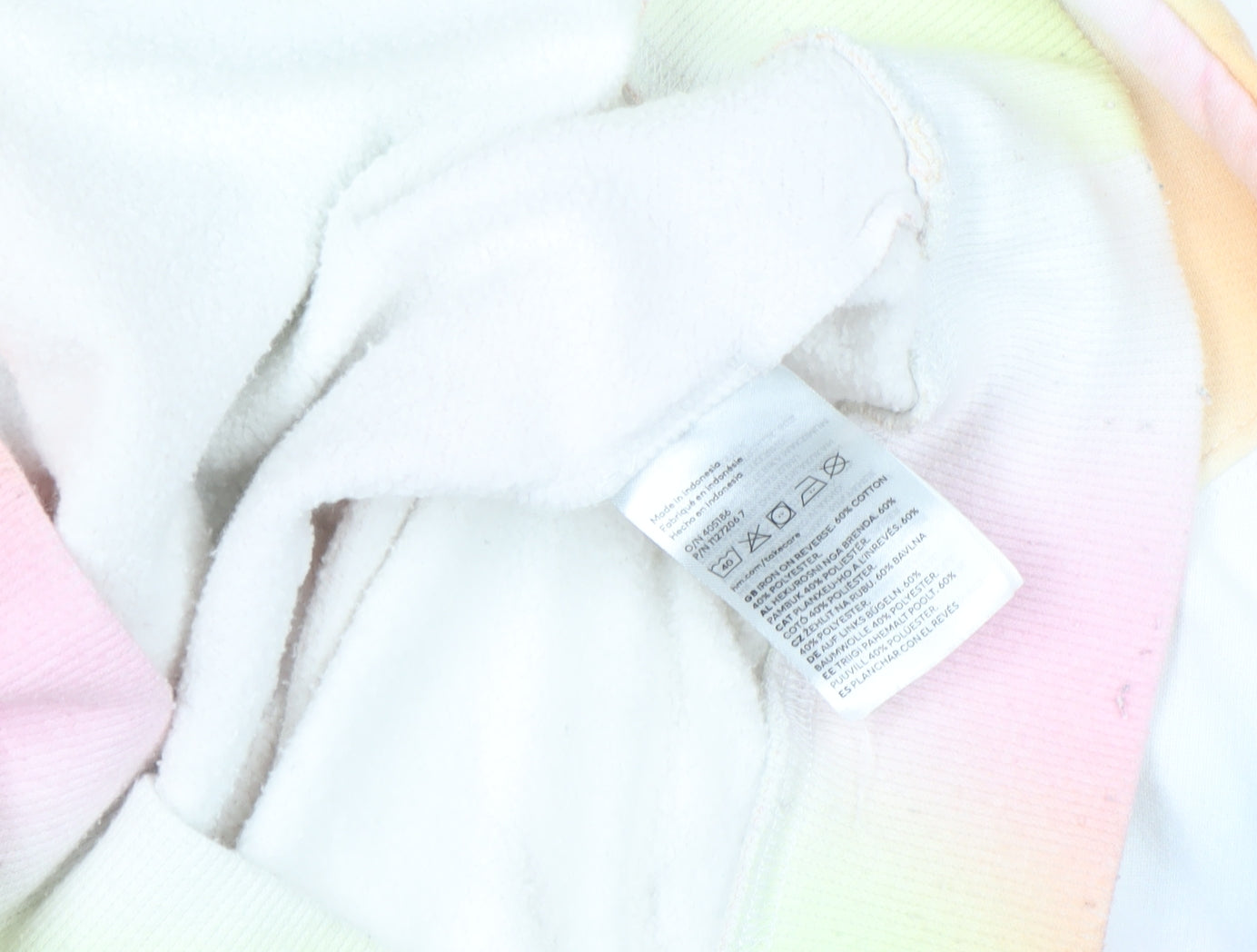 H&M Women’s Multicoloured Rolling Stones Tie Dye Pullover Hoodie Size 14Y