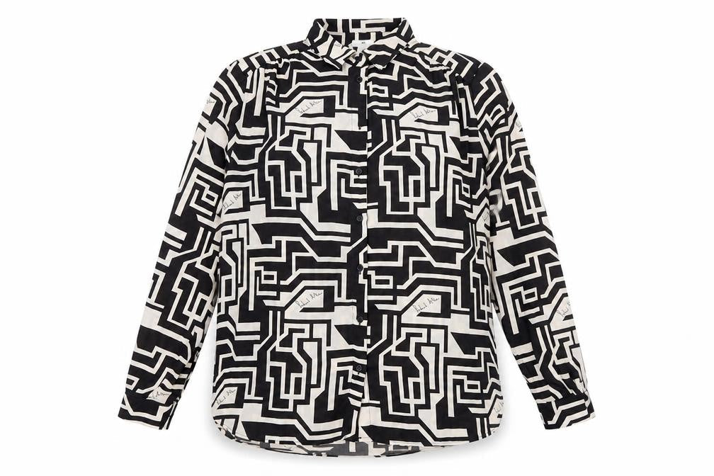 Womens UK Size 14 H&M Black Basic Button-Up