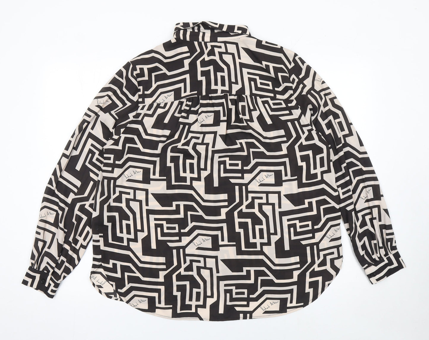 Womens UK Size 14 H&M Black Basic Button-Up