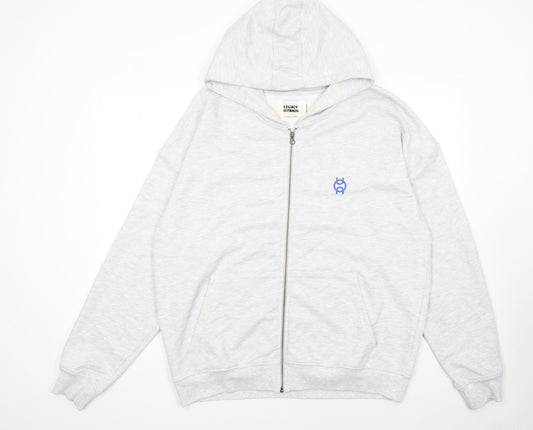 Mens UK Size L Legacy Studios Grey Full Zip Hoodie