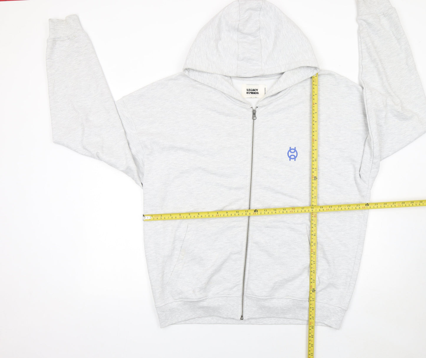 Mens UK Size L Legacy Studios Grey Full Zip Hoodie