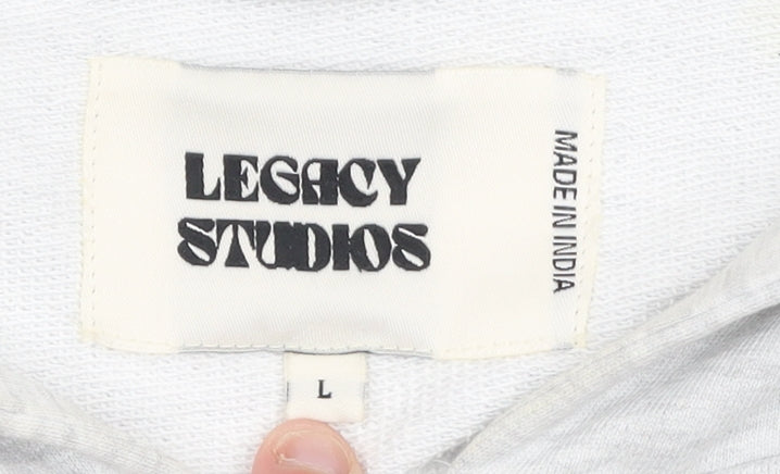 Mens UK Size L Legacy Studios Grey Full Zip Hoodie