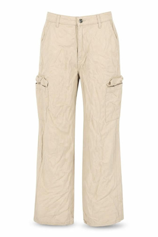Womens UK Size 6 Denim Co Regular Fit Cargo Beige Trousers