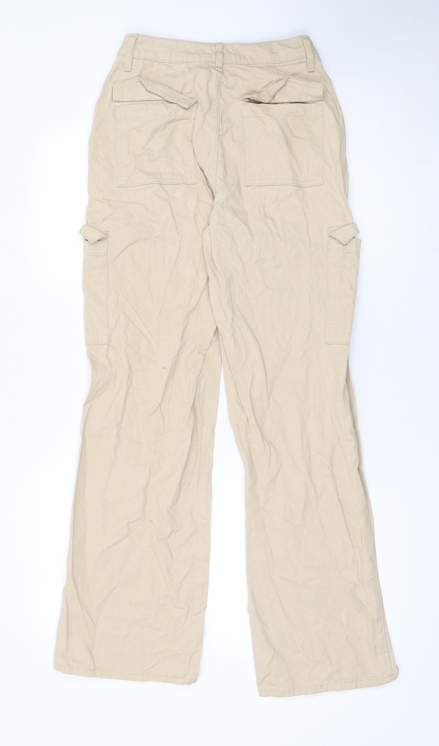 Denim Co Women Beige Cargo Trousers Size 6 Cotton Casual