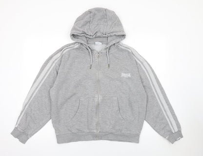 Lonsdale Women’s Grey Full Zip Hoodie Size 12 Cotton Blend