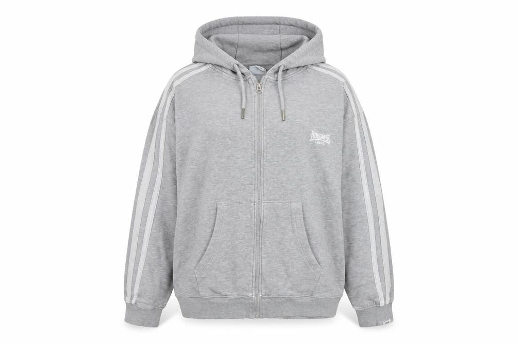 Womens UK Size 12 Lonsdale Grey Full Zip Hoodie