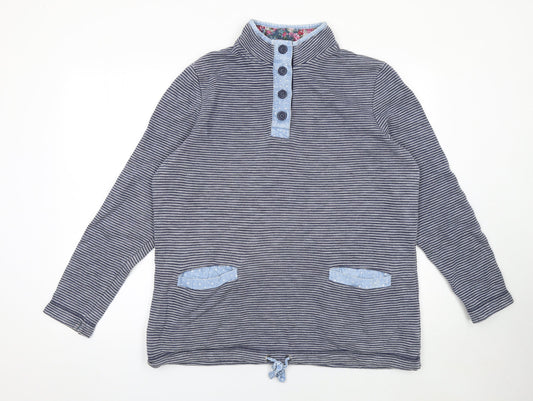 Womens UK Size L Marks and Spencer Blue Henley Sweatshirt