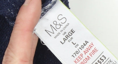 Womens UK Size L Marks and Spencer Blue Henley Sweatshirt