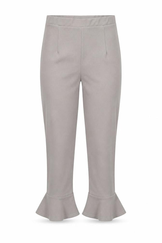 Womens UK Size 12 PRETTYLITTLETHING Slim Fit Cropped Beige Trousers