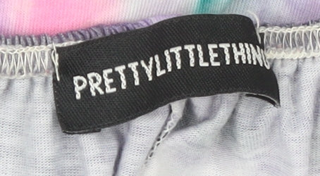 PrettyLittleThing Women's Multicoloured Tie Dye Halterneck Playsuit Size 12