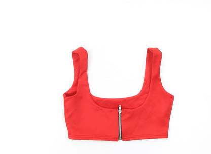 Womens UK Size 10 Pretty Little Thing Red Cropped Tank