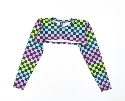 Womens UK Size M GoGuy Clothing Multicoloured Cropped T-Shirt