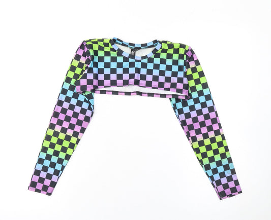Womens UK Size M GoGuy Clothing Multicoloured Cropped T-Shirt
