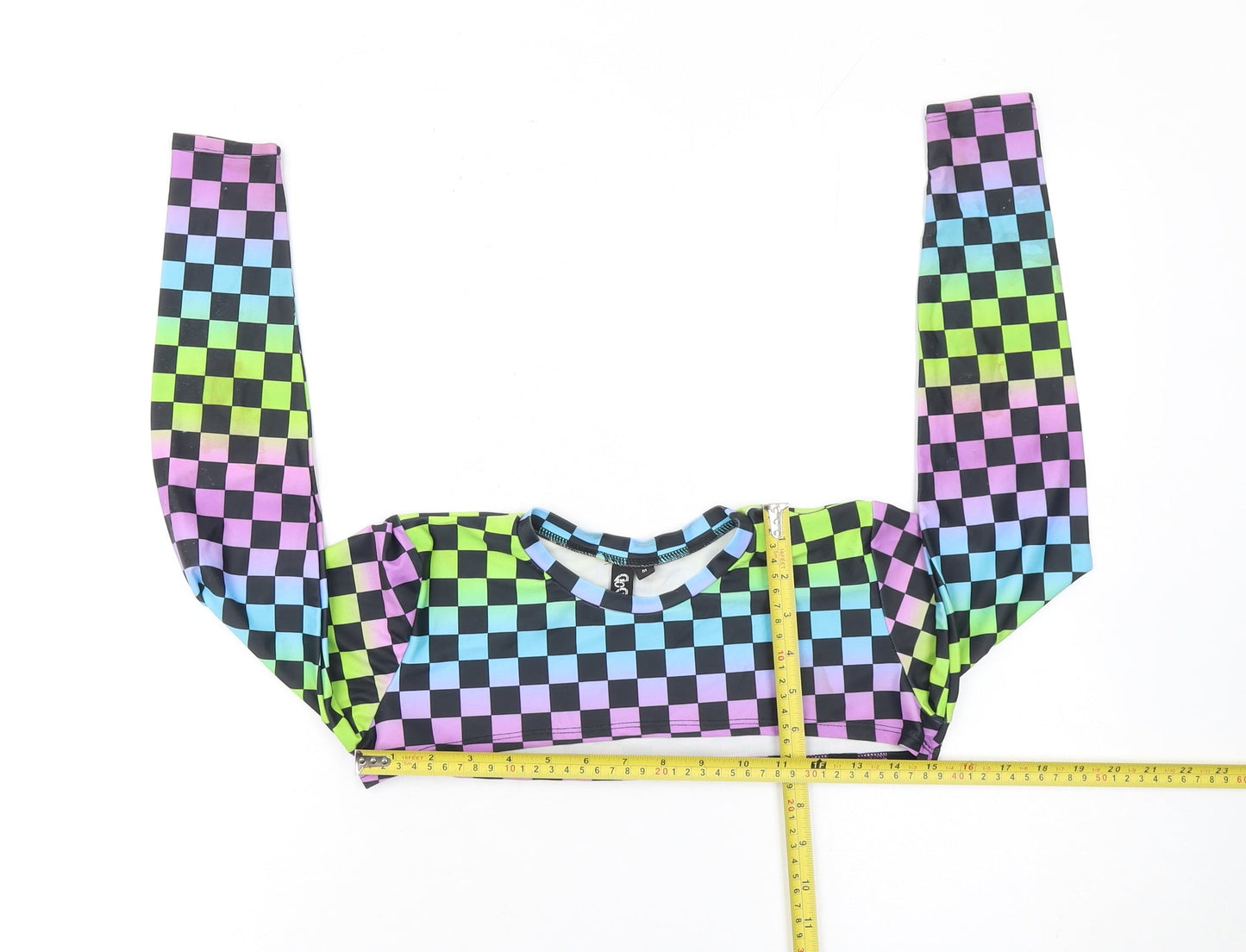Womens UK Size M GoGuy Clothing Multicoloured Cropped T-Shirt