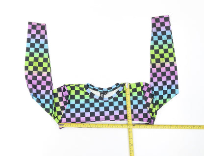 Womens UK Size M GoGuy Clothing Multicoloured Cropped T-Shirt
