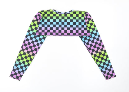 Womens UK Size M GoGuy Clothing Multicoloured Cropped T-Shirt