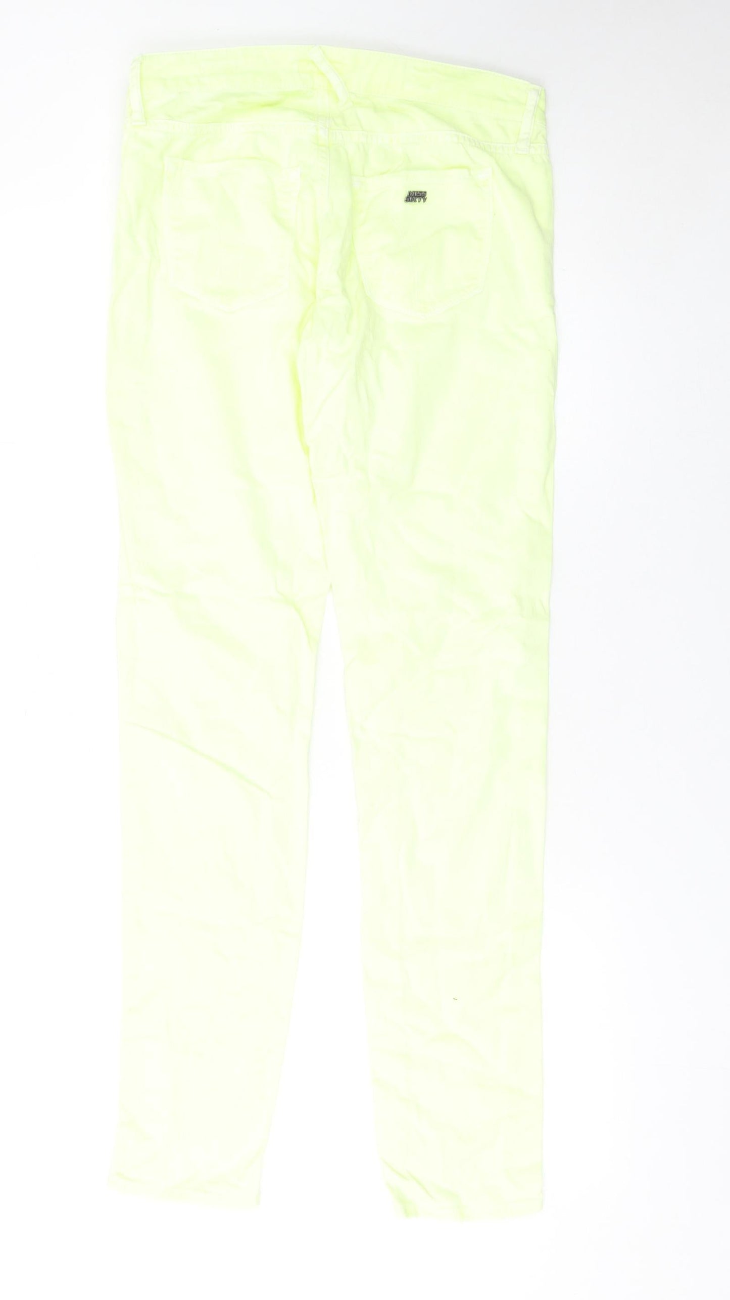Womens UK Size 28 Miss Sixty Slim Fit Skinny Yellow Jeans