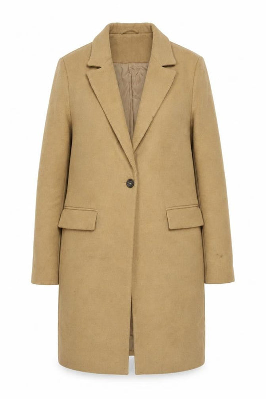 Womens UK Size 10 New Look Beige Overcoat