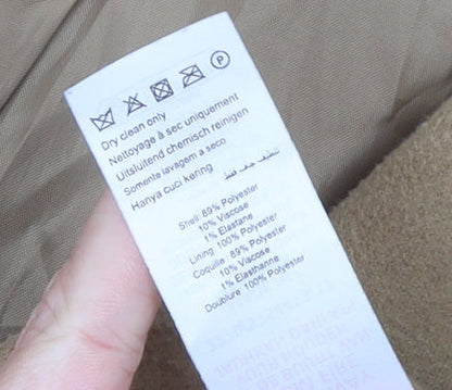 New Look Women Beige Long Overcoat Size 10 Classic Lined