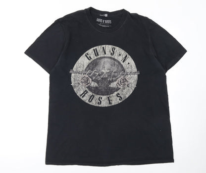 Boohoo Womens Black Guns N' Roses Band T-Shirt Size 18