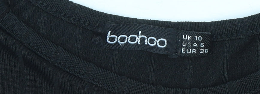 Boohoo Women’s Black Long Sleeve Skater Dress Size 10