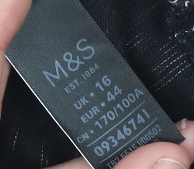 Marks and Spencer Women’s Multicoloured Size 16 Shift Dress Long Sleeve Knit