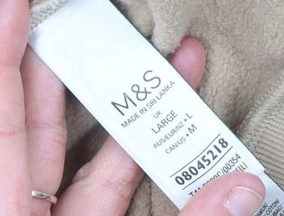 Womens UK Size L Marks and Spencer Beige Pullover Hoodie