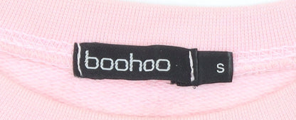 Boohoo Womens Pink Chicago Varsity Graphic Sweatshirt Size S