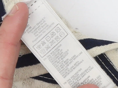 Forever 21 Women’s Beige Striped Lace Puff Sleeve T-Shirt Size M