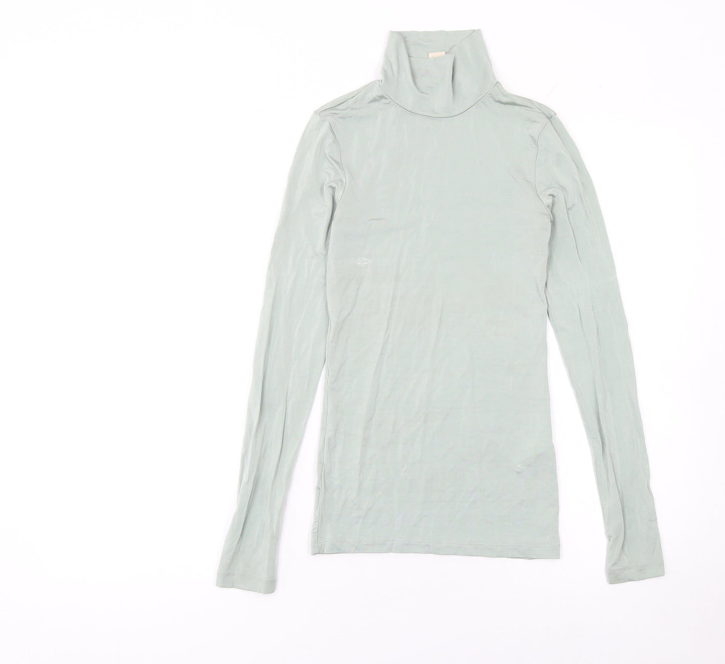 Womens UK Size 6 H&M Green Basic T-Shirt