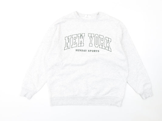 Primark Womens Grey New York Graphic Sweatshirt 2XS