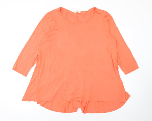 Phase Eight Women’s Orange Tunic Top Size 18 3/4 Sleeve Viscose Blend