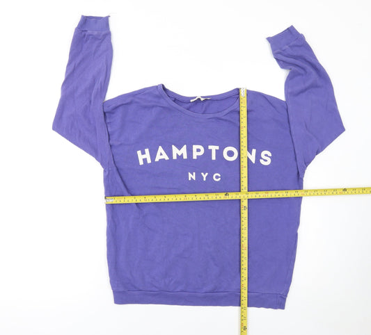 Womens UK Size S Pull & Bear Purple Pullover Sweatshirt