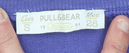 Womens UK Size S Pull & Bear Purple Pullover Sweatshirt