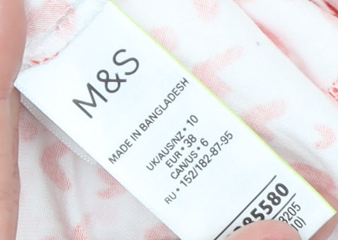 Womens UK Size 10 Marks and Spencer White Basic T-Shirt