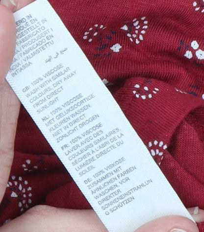 Fat Face Women's Red Floral 3/4 Sleeve Tunic Blouse Size 14