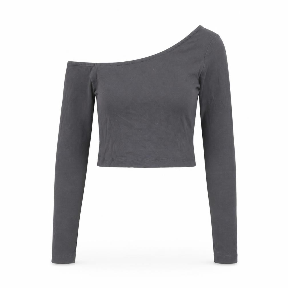 Womens UK Size S Stradivarius Grey Cropped T-Shirt