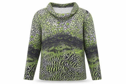 Womens UK Size 8 Betty Barclay Green Cowl Neck Blouse