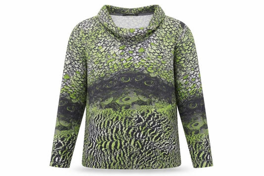 Womens UK Size 8 Betty Barclay Green Cowl Neck Blouse