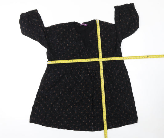 Womens UK Size 2XL Libas Black Tunic Blouse